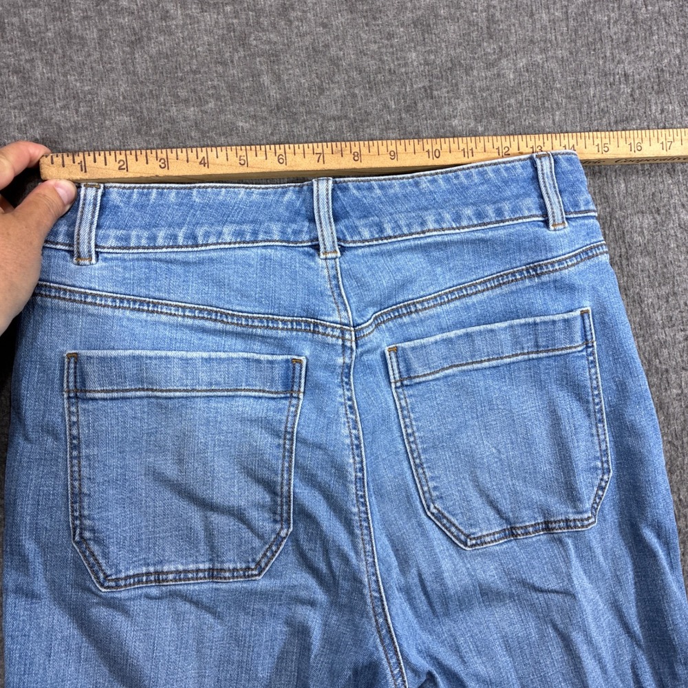 Talbots Wide Leg Crop Jeans Women 6 Blue High Rise Denim Stretch Casual Boho Mom - Picture 7 of 9
